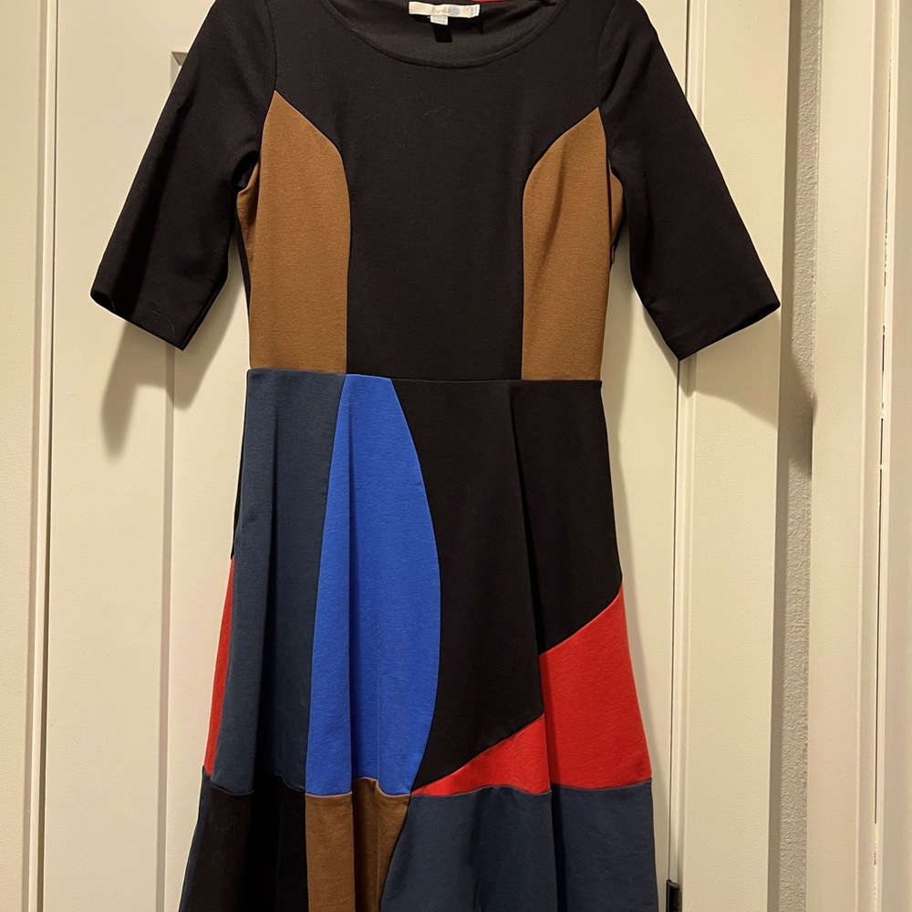Boden Multi color panel dress.